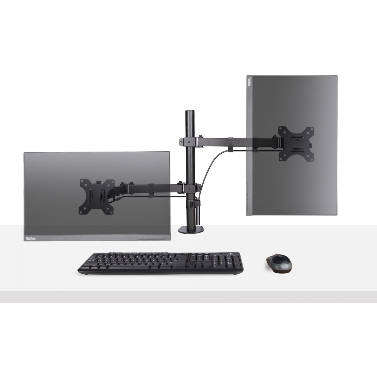 Monitor Arm with Laptop Tray Adjustable