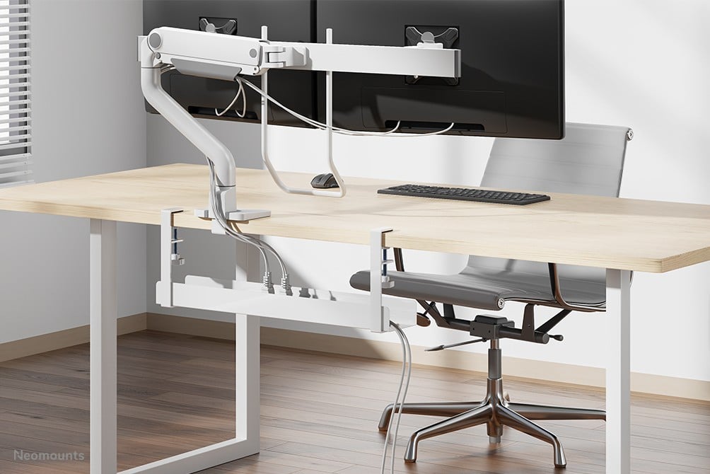 NEOMOUNTS Cable Management Tray max 5kg. clamp-on design universal white