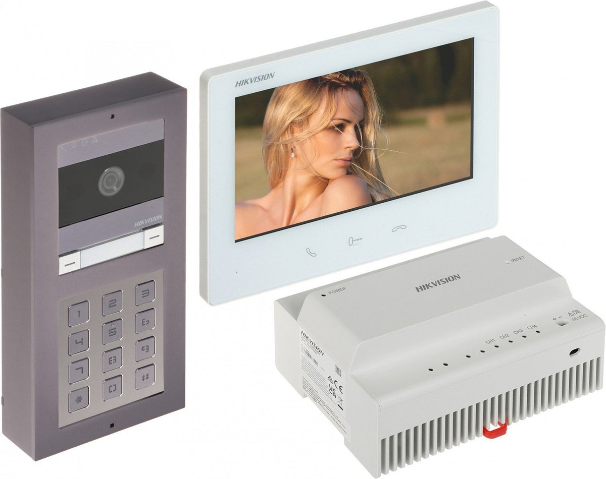 Hikvision DS-KIS704EY-ACW2/Kit vidéo portier HD 2 fils en aluminium