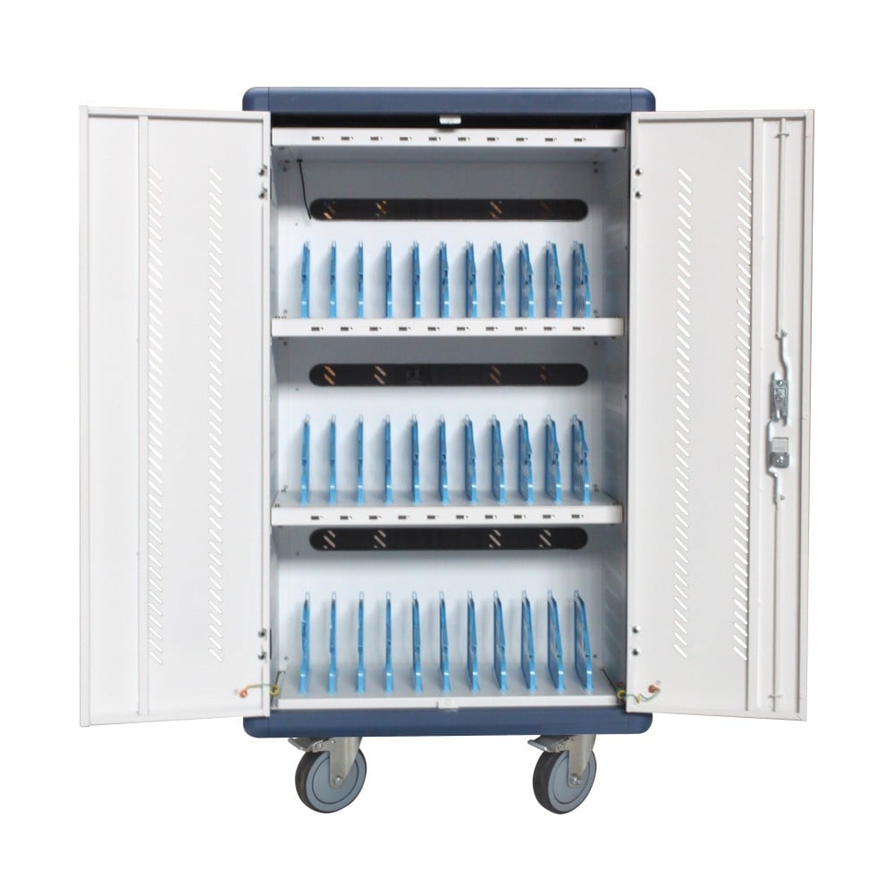 Techly I-CABINET-30DUTY Armoire de chargement pour 30 tablettes 30 ports USB 5V 30 prises AC