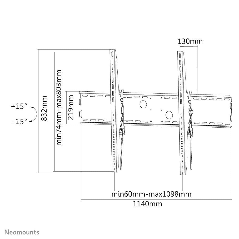 NEOMOUNTS LFD-W2000 Support pour écran mural 60-100p - inclinable
