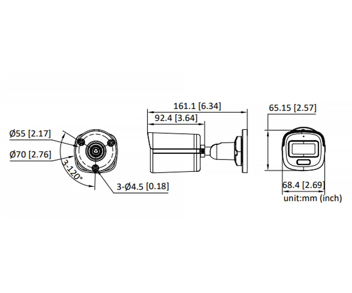 Hikvision DS-2CE10DF3T-LFS(2.8mm) Caméra Tube Turbo-HD 2MP