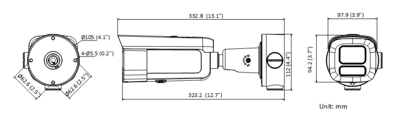 Hikvision DS-2CD2643G2-LIZS2U(2.8-12mm) 4 MP caméra réseau Bullet avec Acusense et éclairage hybride intelligent motorisé varifocal