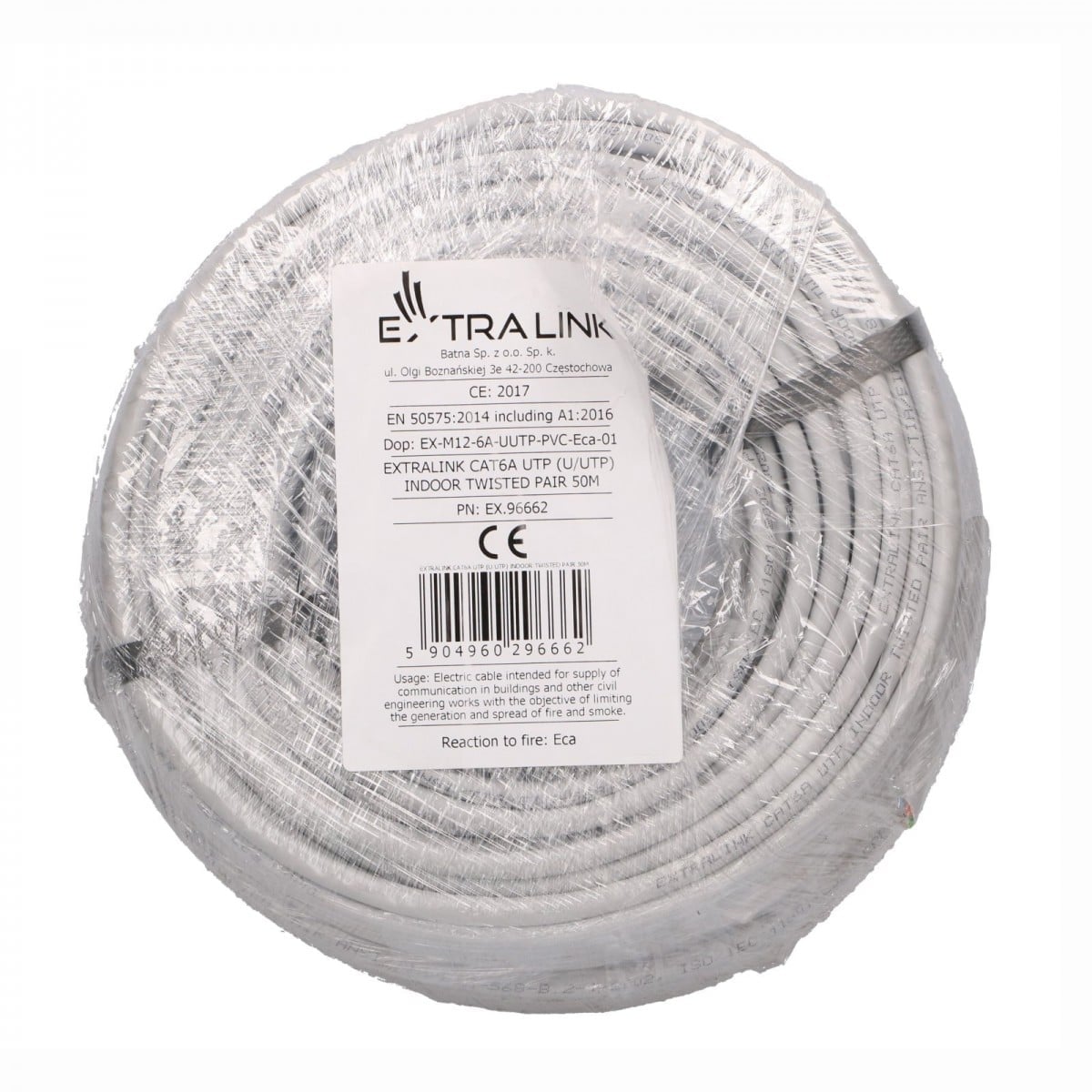 Extralink EX.96662 Câble réseau Cat6A U/UTP intérieur 50m