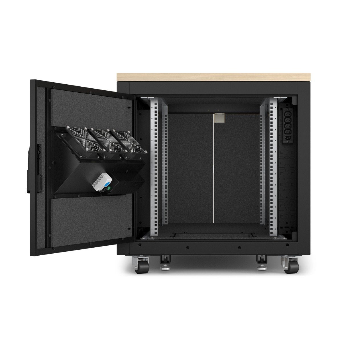 APC NetShelter Rack vertical soundproof AC 100-230V maple 12U 19 TAA Compliant