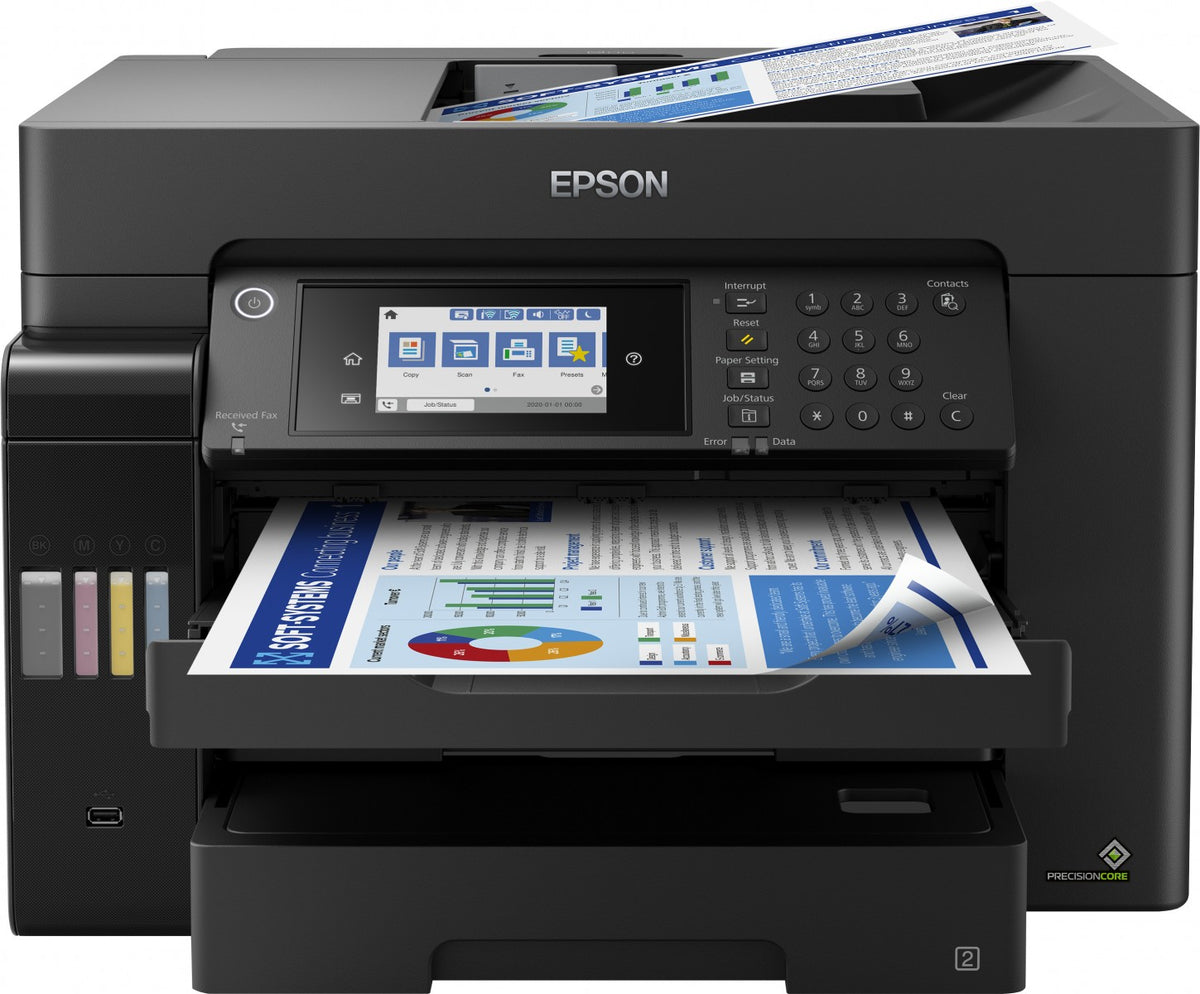 EPSON EcoTank ET-16655 MFP colour inkjet ITS A3 25ppm Print 550sheets USB LAN Wi-Fi Black