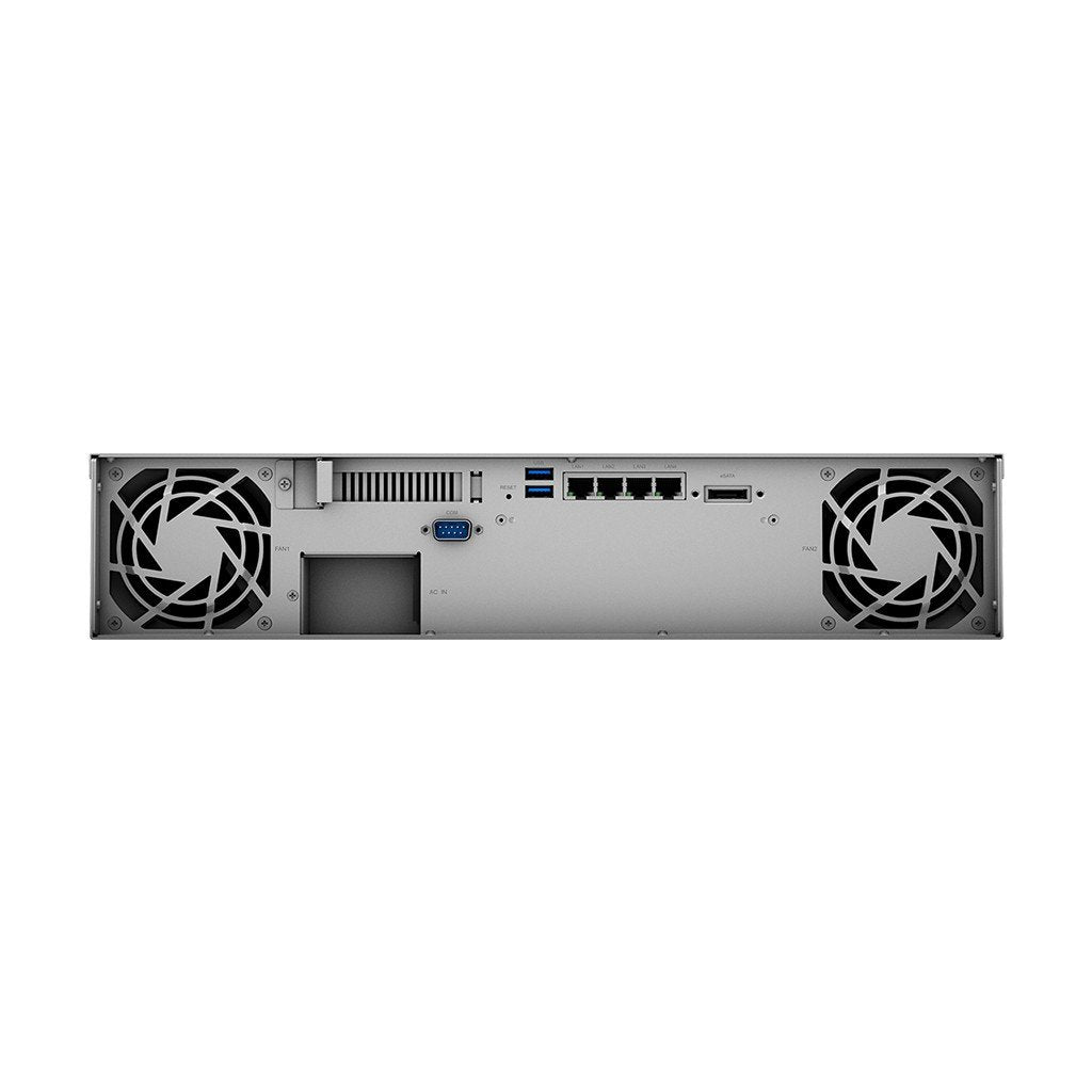 SYNOLOGY RS1221+ 8-Bay NAS-Rackmount AMD Ryzen V1500B 4-core 2.2GHz 4Go DDR4 up to 32Go RJ-45 4x1GbE 2xUSB 3.2 1xeSATA