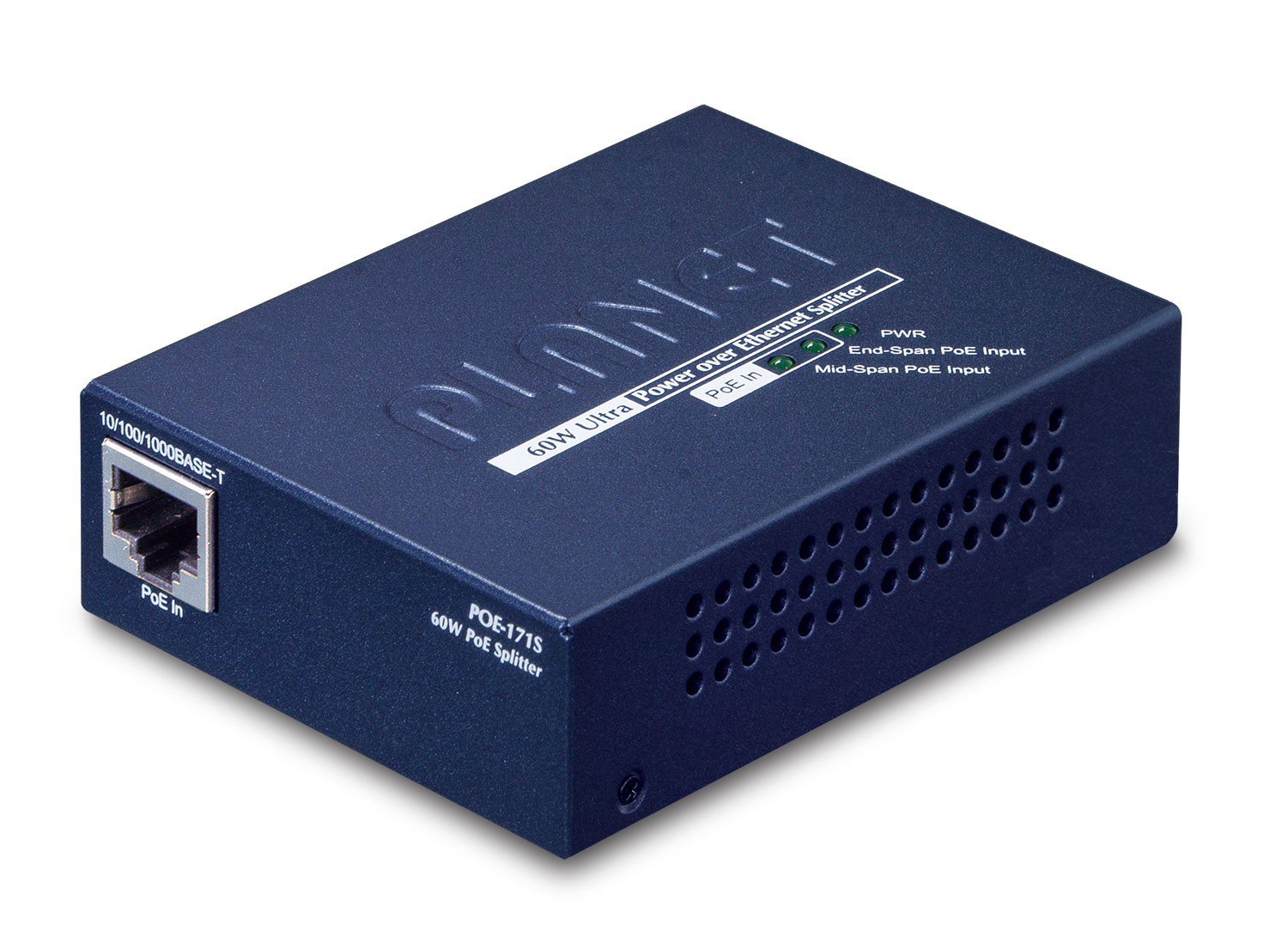PLANET POE-171S séparateur voix-données Bleu Connexion Ethernet, supportant l'alimentation via ce port (PoE)