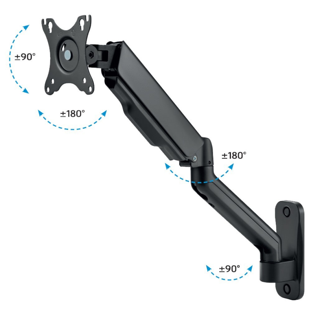 "Techly ICA-LCD G112E Support mural pour TV 17-32"" LED/LCD 9kg pivotant a ressort"
