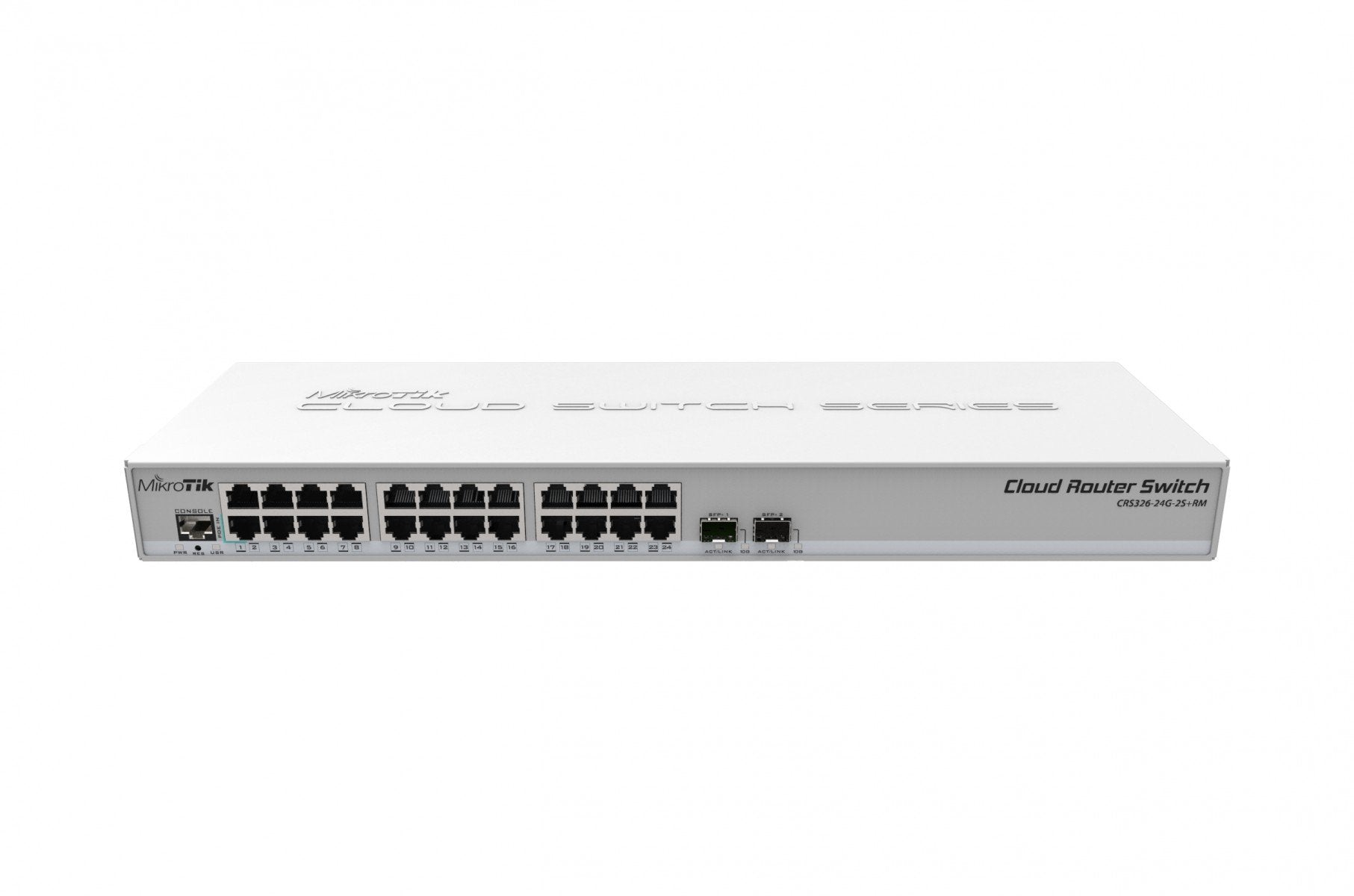 Mikrotik CRS326-24G-2S+RM commutateur réseau L2 Gigabit Ethernet (10/100/1000) Connexion Ethernet, supportant l'alimentation via ce port (PoE) Gris
