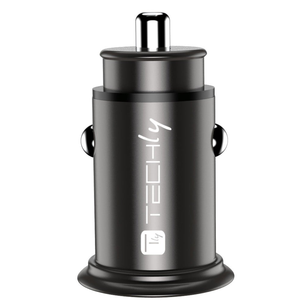 Techly IUSB2-CAR5-AC38W Chargeur de voiture USB-C & USB-A 38W/3A 5-12V