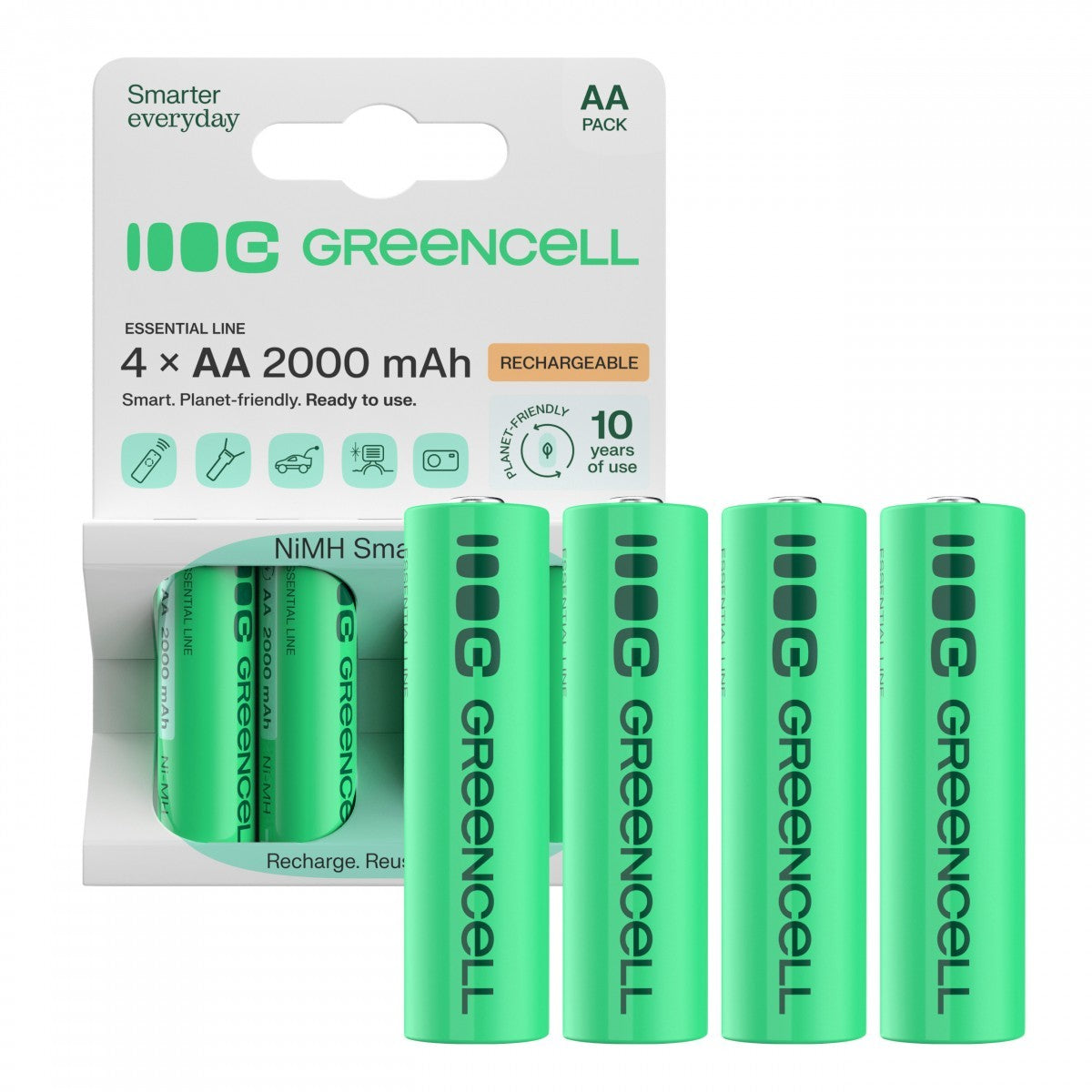 Green Cell GR02 pile domestique Batterie rechargeable AA Hybrides nickel-métal (NiMH)