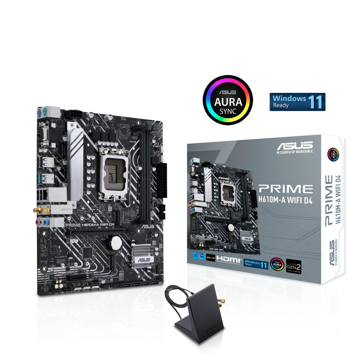 ASUS PRIME H610M-A WIFI D4 Intel H610 LGA 1700 2DDR4 1xPCIe 4.0 x16 2xM.2 4xSATA 6Gb/s 4xUSB 3.2 microATX MB