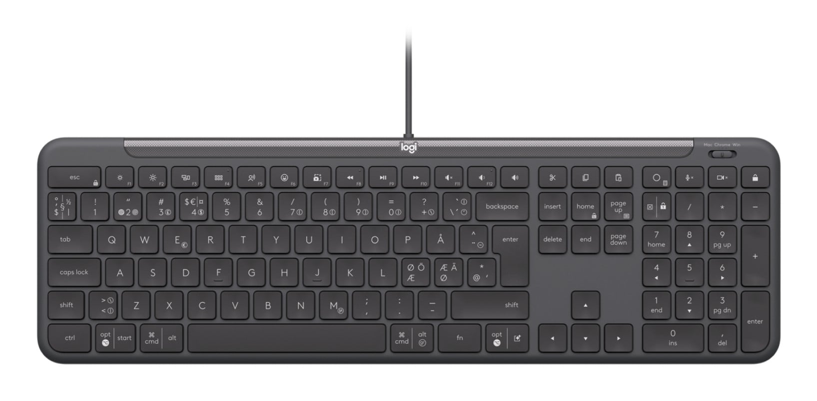 Clavier Filaire Logitech K620 pour Entreprises - Graphite - UK