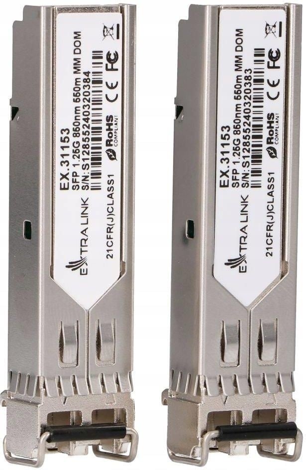 Extralink SFP 1.25G 2-pack | Module SFP | 1,25Gbps, LC/UPC, 850nm, 550m, multimode, DOM
