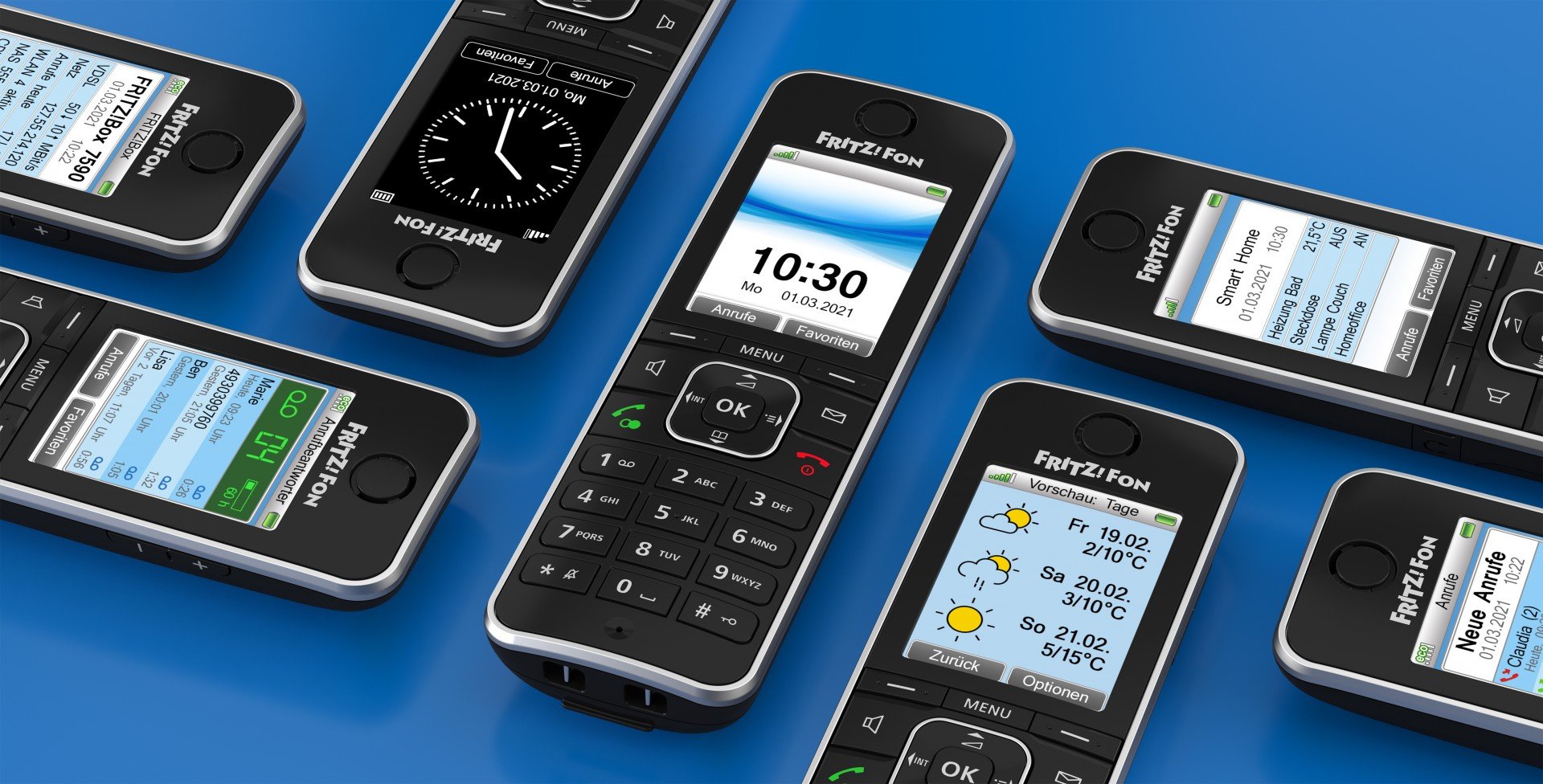 FRITZ!Fon 20002964 C6 Black Téléphone DECT Identification de l'appelant Noir