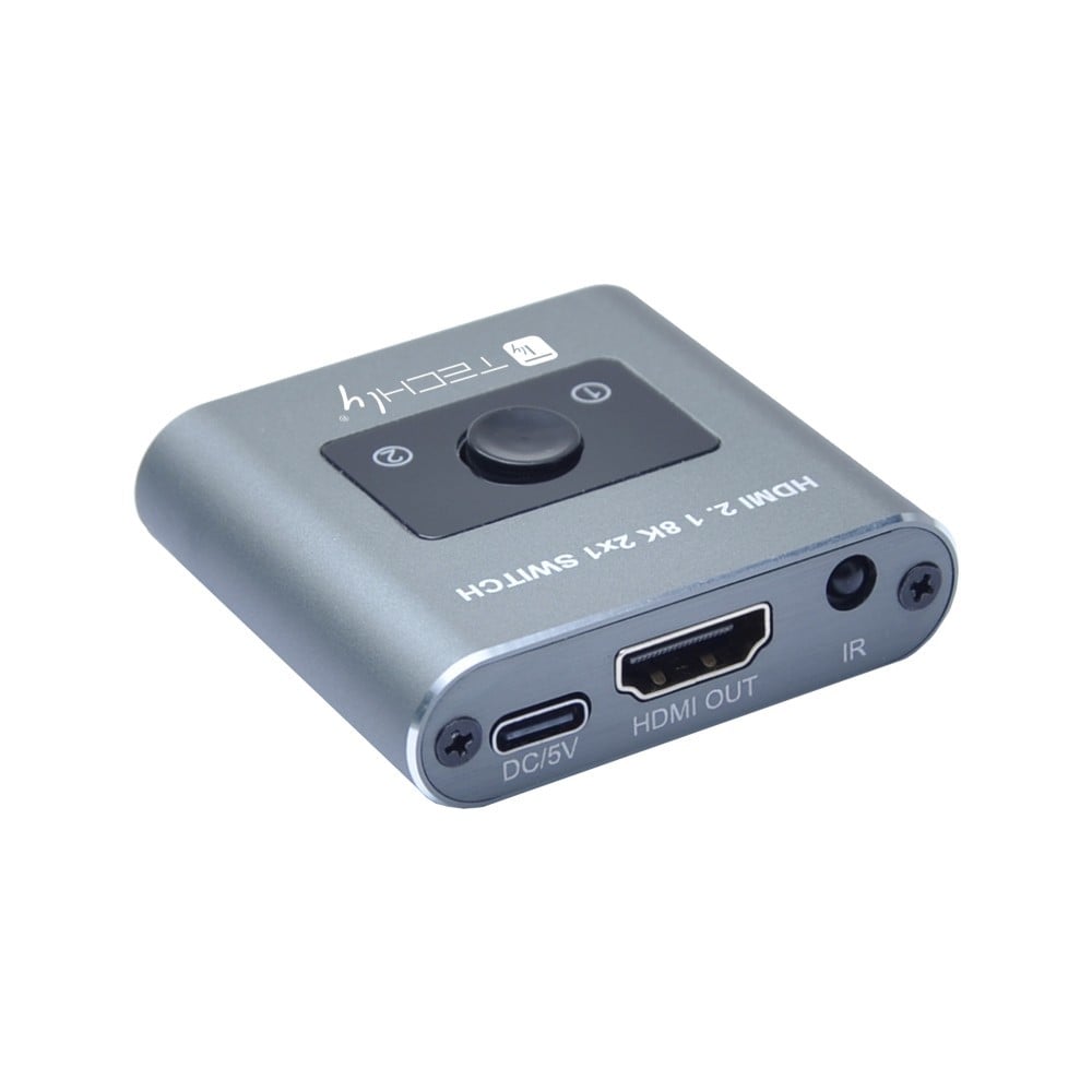 Techly IDATA HDMI-2128KT Commutateur HDMI 2.1 2x1 8K60Hz avec télécommande