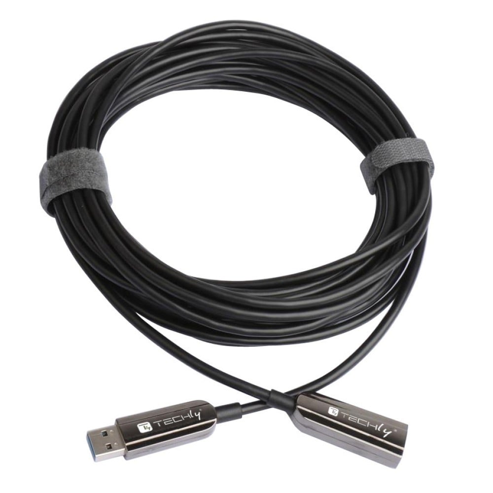 Techly ICOC U3AMF-HY-020 Câble d'extension optique USB 3.0 USB-A mâle vers USB-A femelle 20m