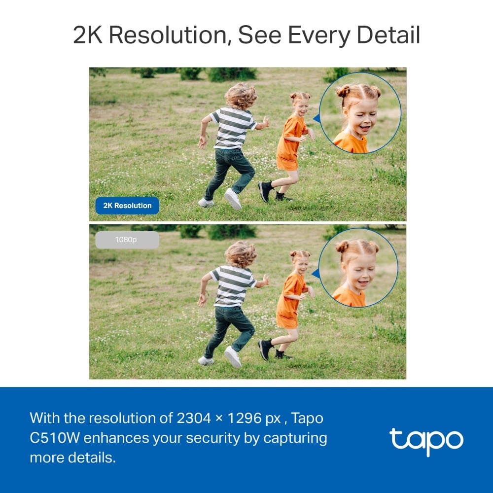 TP-LINK Outdoor Pan/Tilt Security WiFi Camera 2K Resolution-With The Resolution of 2304x1296px
