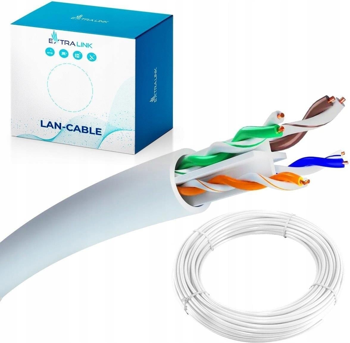 Extralink CAT6 UTP (U/UTP) Intérieur | Câble réseau torsadé | 50M