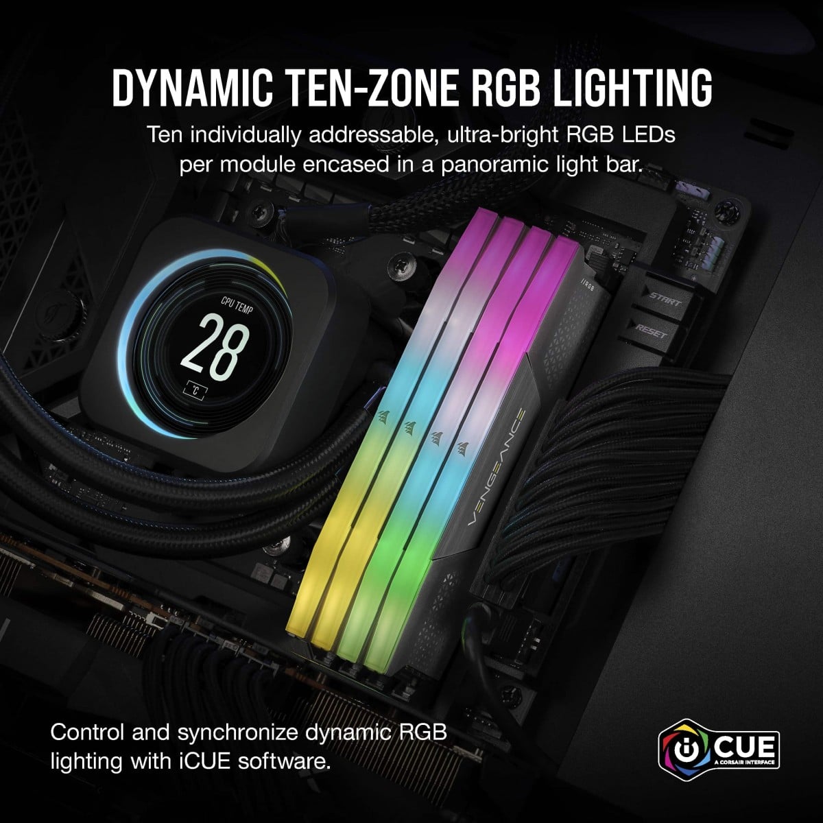 Module de mémoire Corsair Vengeance RGB CMH32GX5M2B6400Z32 32 Go 2 x 16 Go DDR5
