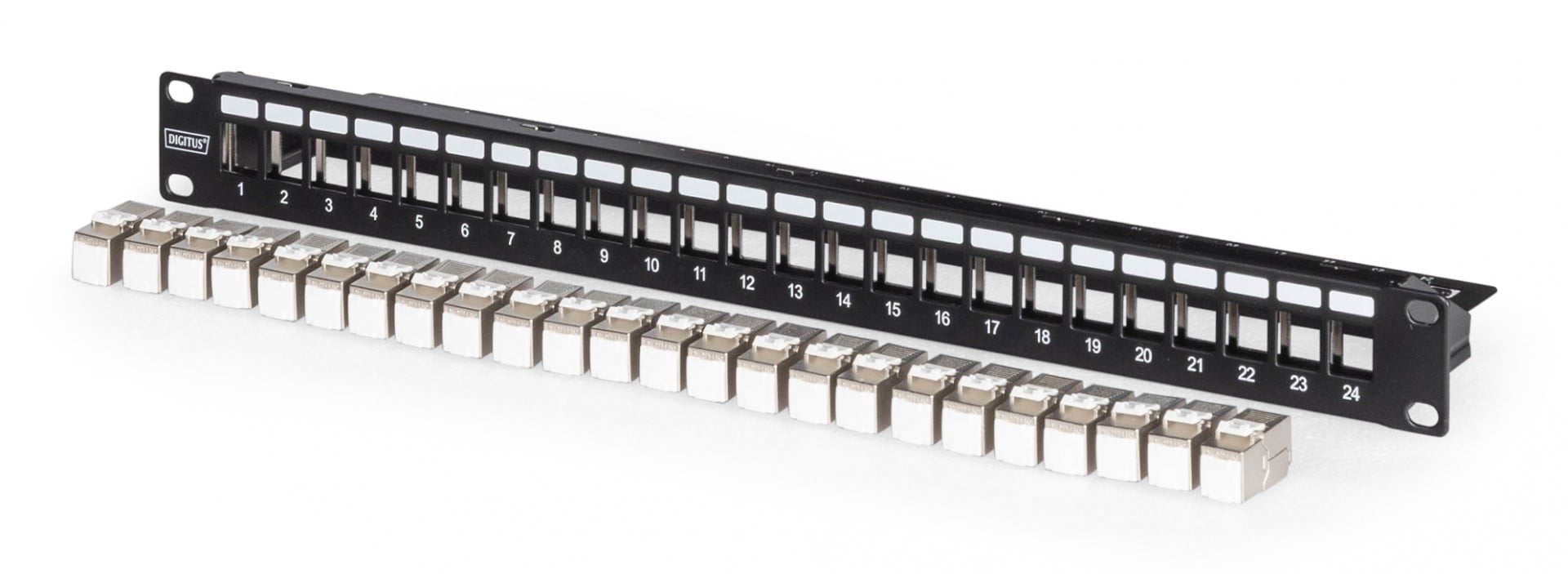 Digitus DN-91411-24 Panneau de brassage modulaire, 24 ports, équipé de 24x DN-93615