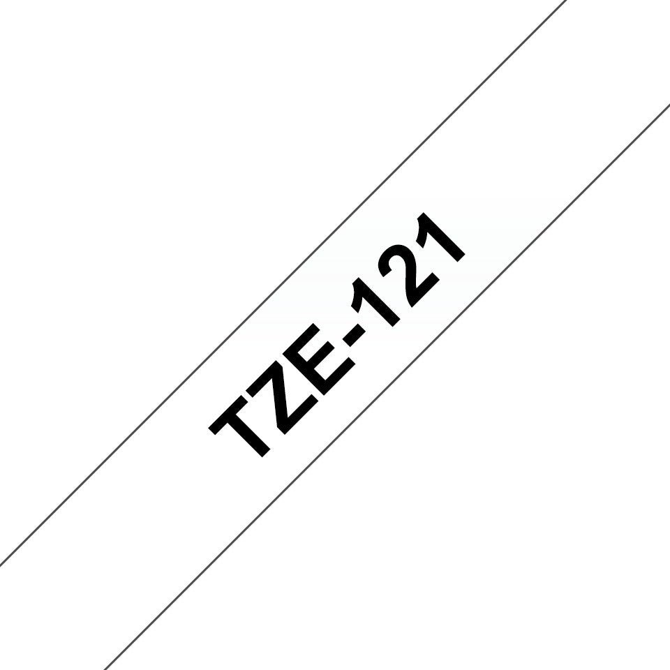 BROTHER P-TOUCH TZE-121 noir sur clear 9mm