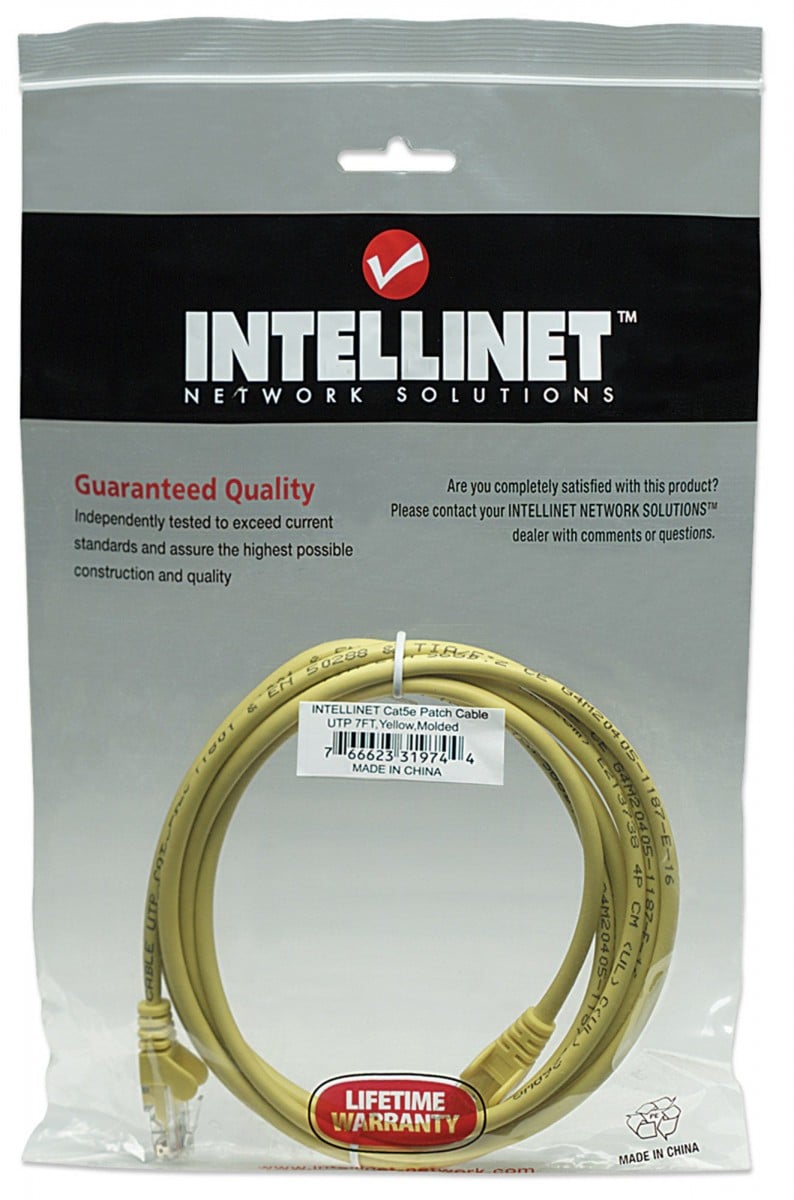 Intellinet Cat5e UTP, 2m câble de réseau Jaune U/UTP (UTP)