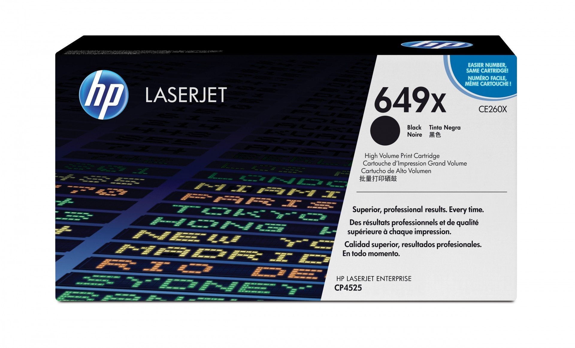 HP 649X original Color LaserJet Toner cartridge CE260X black high capacity 17.000 pages 1-pack