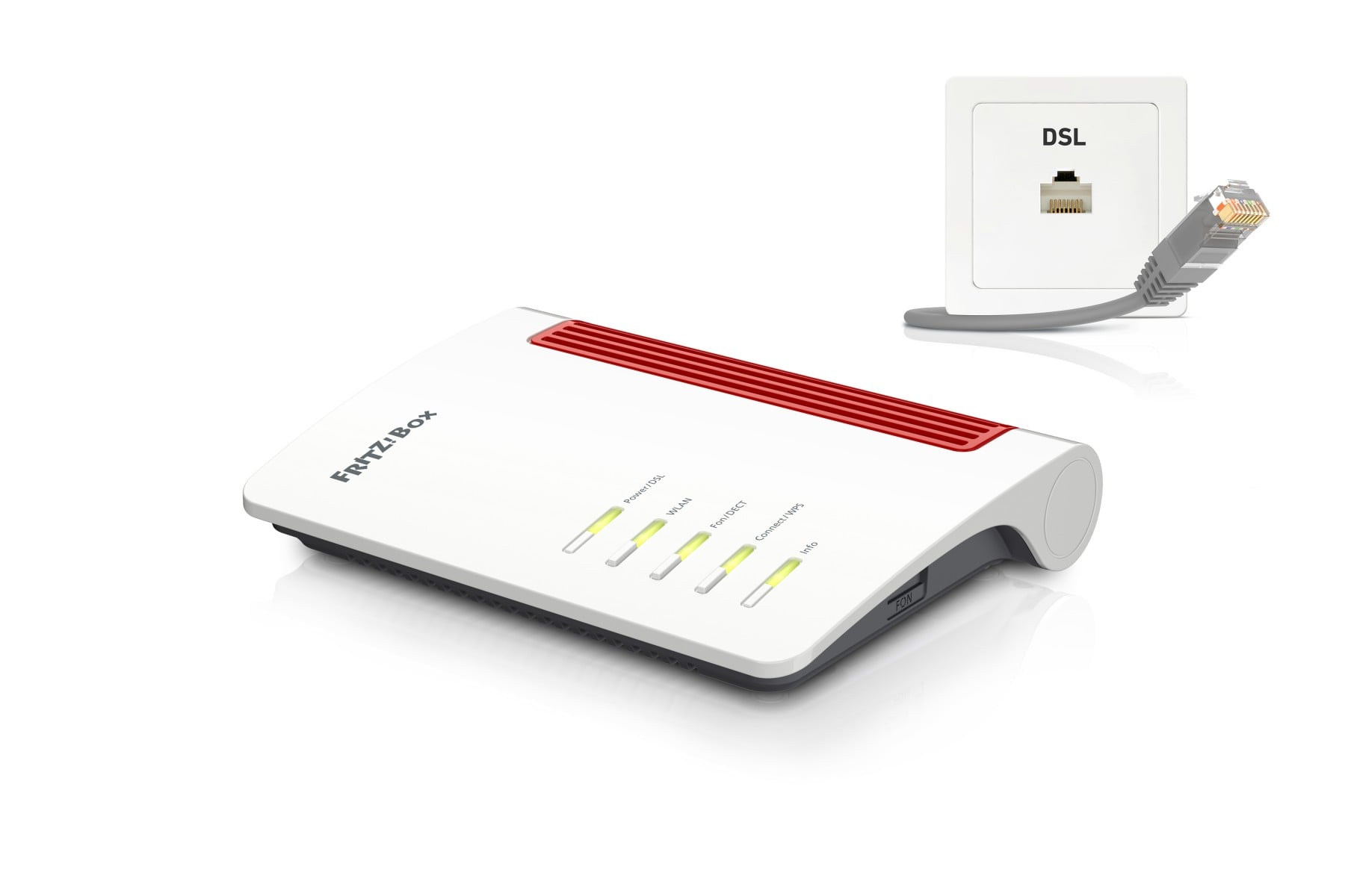 FRITZ!Box 7530 routeur sans fil Gigabit Ethernet Bi-bande (2,4 GHz / 5 GHz) 4G Noir, Rouge, Blanc