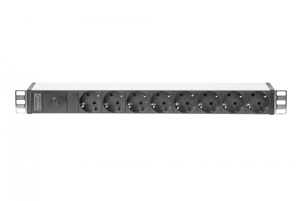 Digitus Bloc multiprise avec profilé en aluminium et préfusible, prise électrique a contact de protection a 8 sorties, connecteur IEC C14 pour câble d