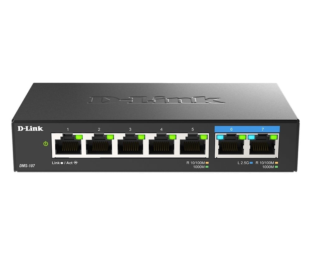D-Link DMS-107 7-PORT MULTI-GIGABIT UNMANAGED SWITCH