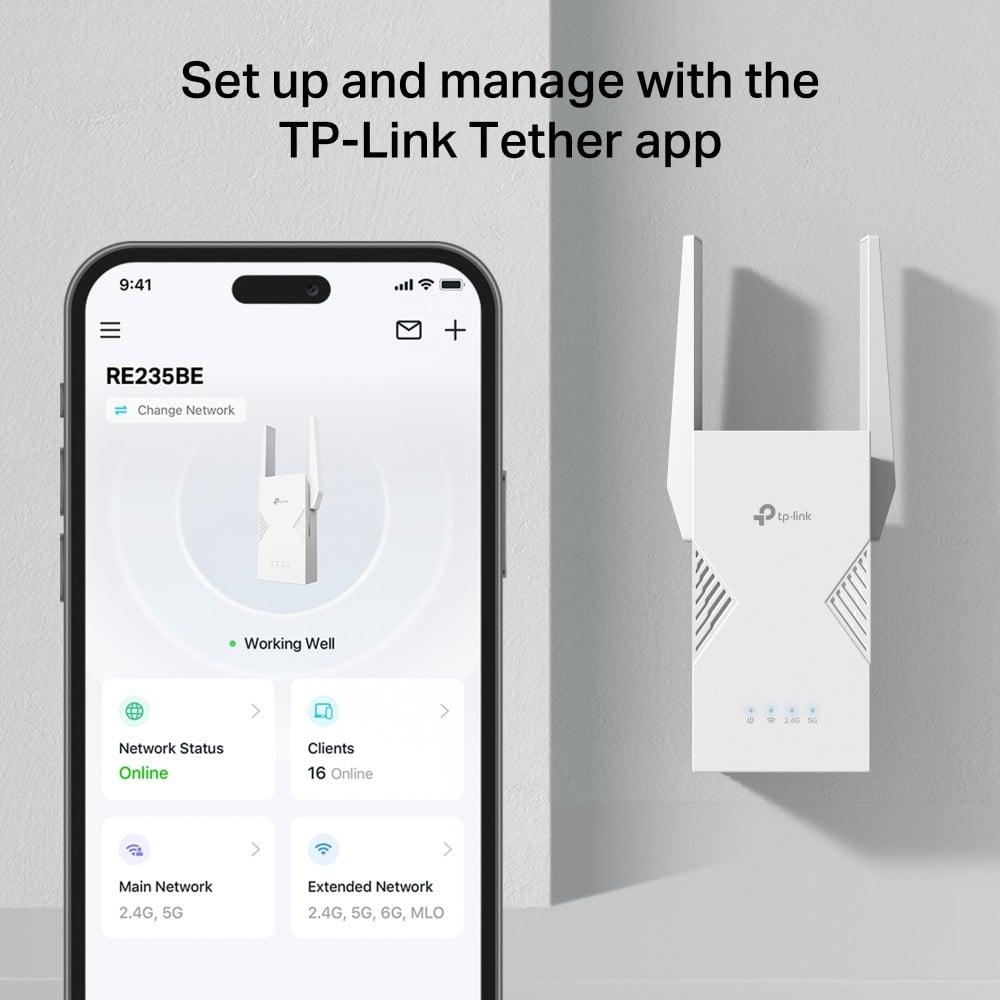 TP-LINK BE3600 Dual-Band Wi-Fi 7 Range Extender