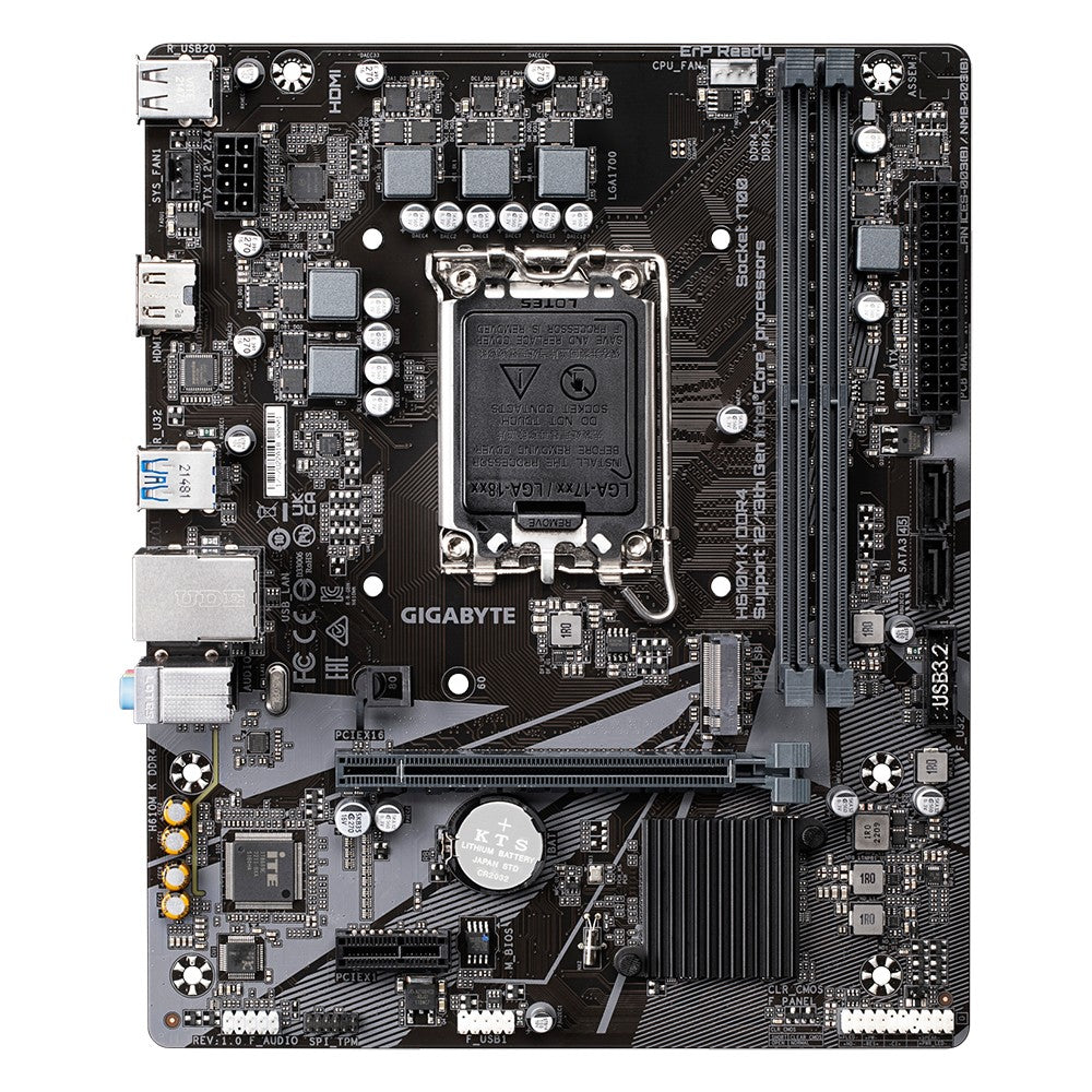 GIGABYTE H610M K DDR4 carte mere Intel H610 Express LGA 1700 micro ATX