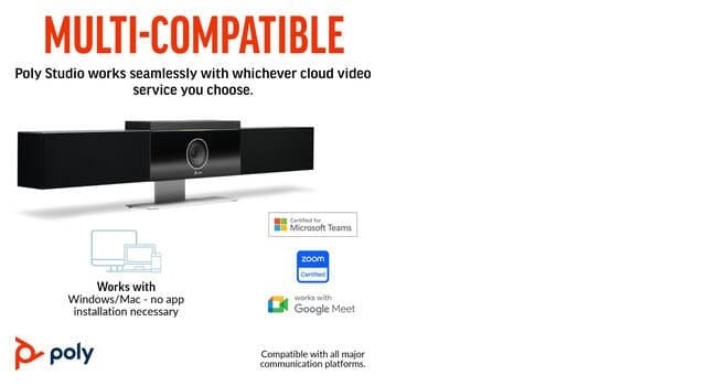 HP Poly Studio USB Video Bar Noir 3840 x 2160 pixels