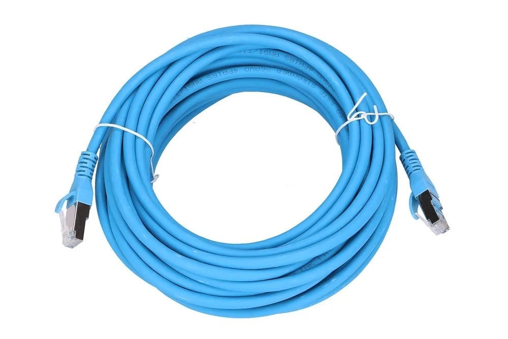 EXTRALINK LAN patchcord CAT.6A S/FTP 10m 10G shielded foiled twisted pair bare copper BLUE