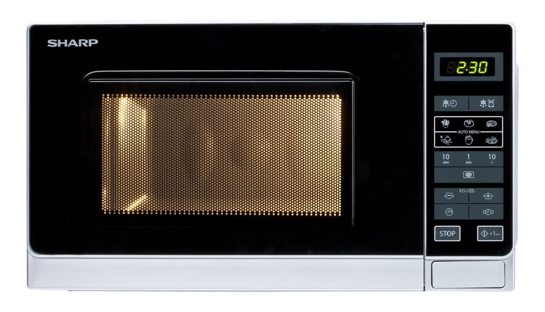 Sharp Home Appliances R-242INW - Comptoir - Micro-ondes uniquement - 20 L - 800 W - Argent - Gauche
