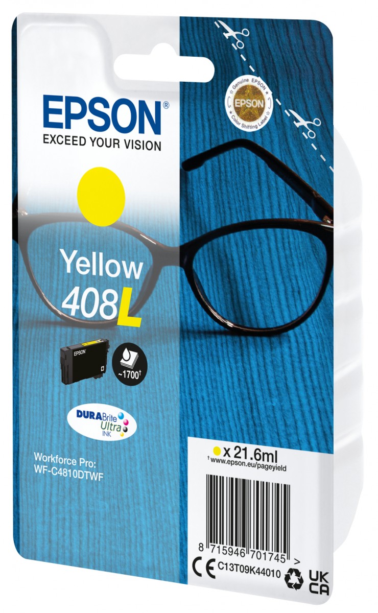 EPSON 6LB Singlepack Yellow 408L DURABrite Ultra Ink