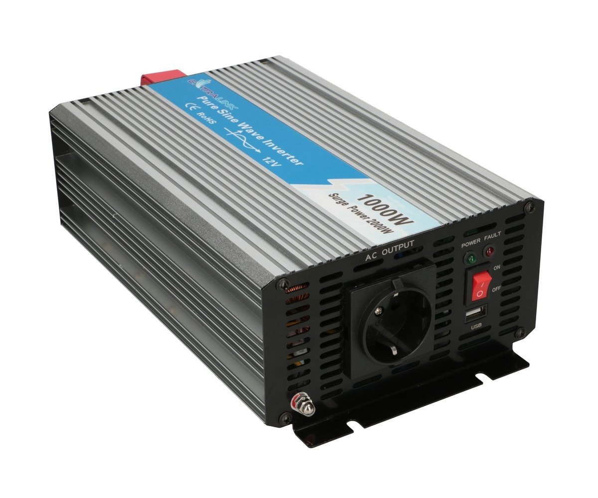 Extralink VOLTAGE CONVERTER 12V - 230V, 1000W, PURE SINUS OPIP-1000W adaptateur de puissance & onduleur Auto Aluminium