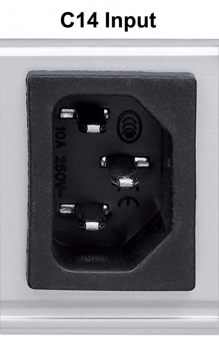Intellinet 163651 unité de distribution d'énergie 8 sortie(s) CA 1U Noir, Argent