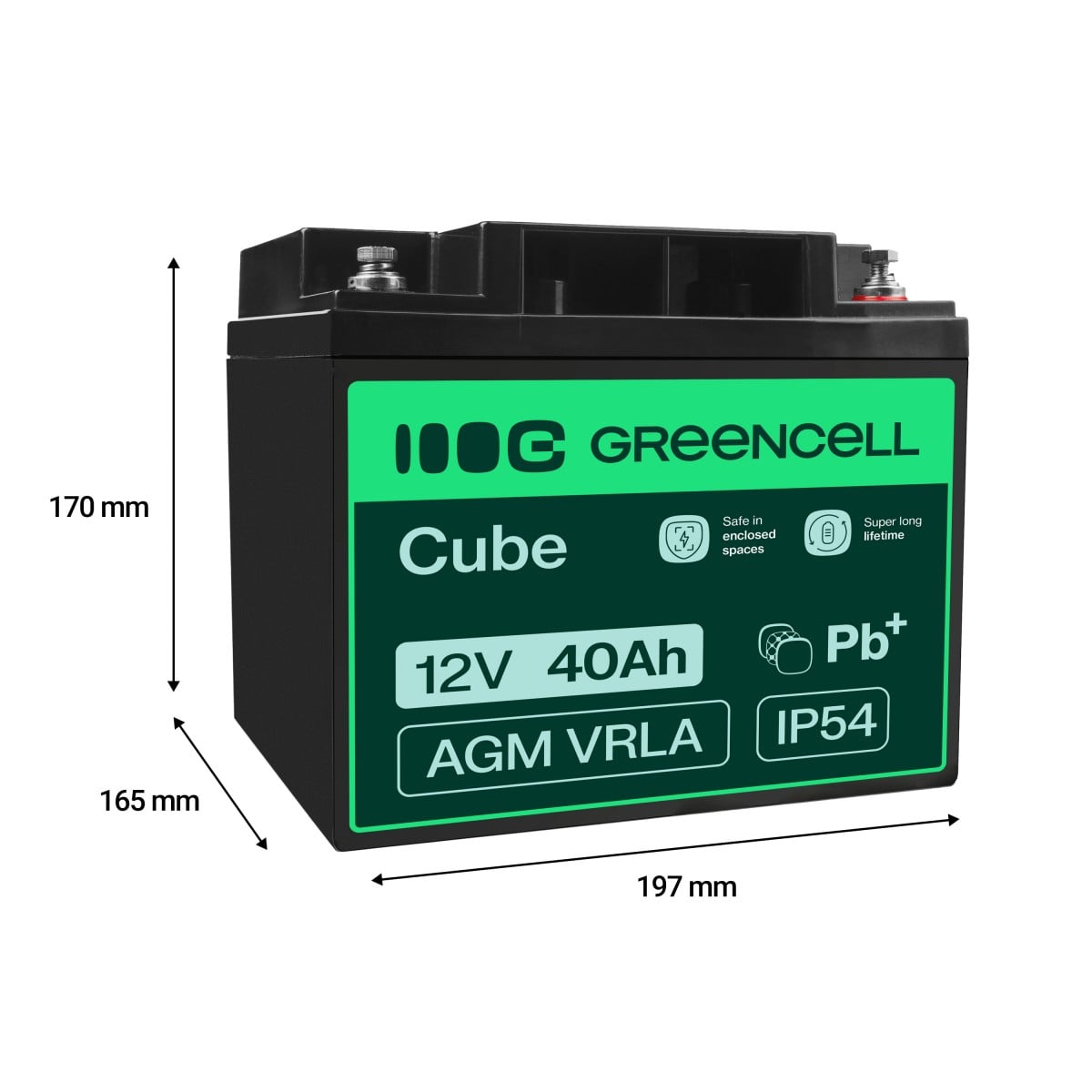 Green Cell AGM22 Batterie de l'onduleur Sealed Lead Acid (VRLA) 12 V 40 Ah