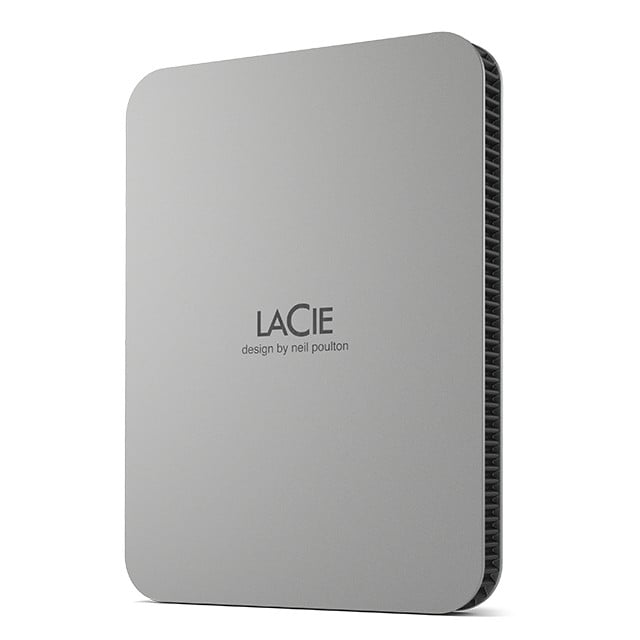 LACIE Mobile Drive HDD USB-C 2To 2.5p Moon Silver with USB-C cable