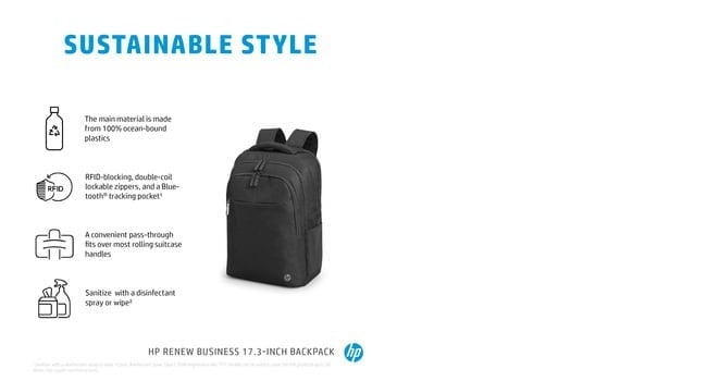 "Sac a dos HP Renew Business pour ordinateur portable 17,3"" noir (3E2U5AA)"