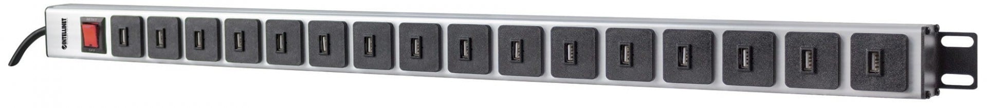 Intellinet 164498 unité de distribution d'énergie Noir, Gris