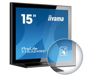 "iiyama ProLite T1532MSC-B5X écran plat de PC 38,1 cm (15"") 1024 x 768 pixels LED Écran tactile Noir"
