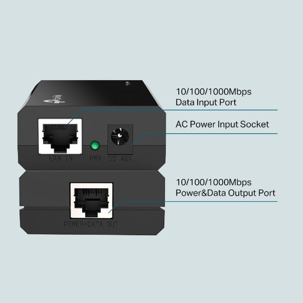 TP-LINK PoE Injector Adapter IEEE 802.3af Compliant