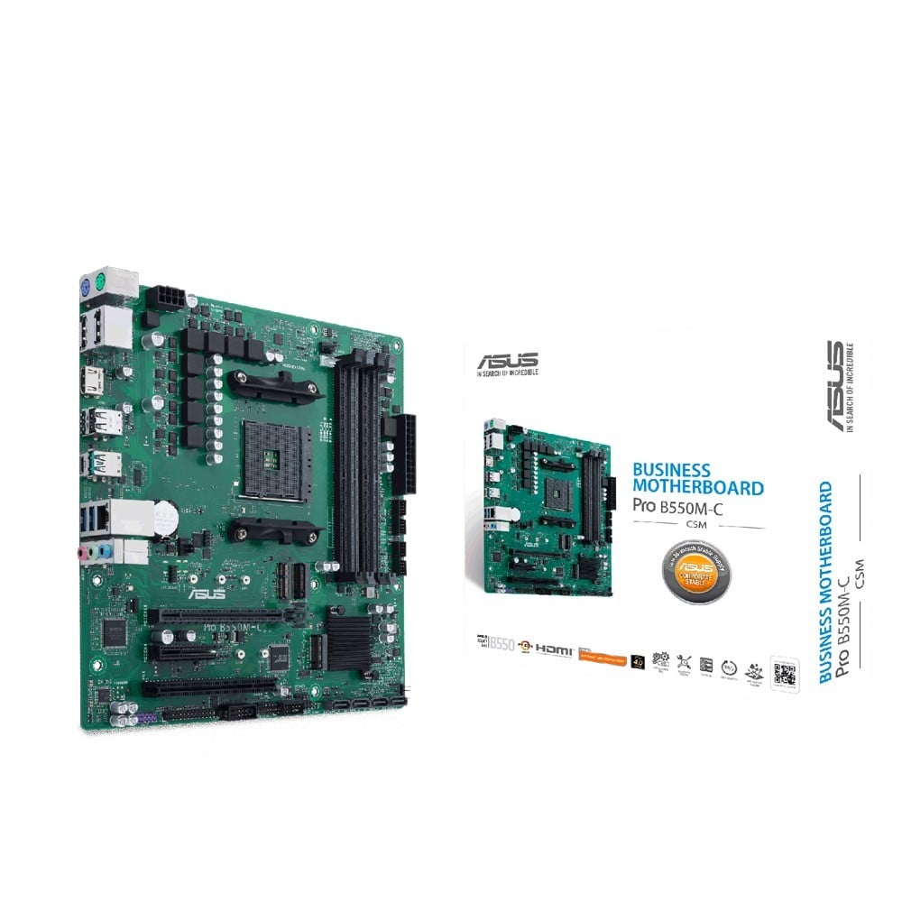 ASUS PRO B550M-C/CSM AMD B550 Socket AM4 ErP Ready 4DDR4 Dual channel microATX MB