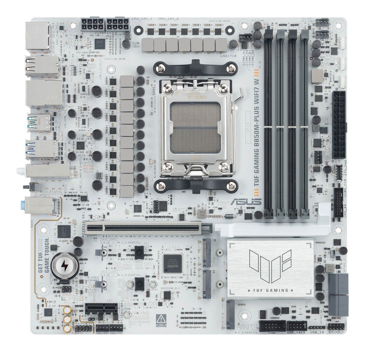 ASUS AMD TUF GAMING B850M-PLUS WIFI7 W Micro-ATX motherboard DDR5 PCIe 5.0 3xM.2 1xHDMI 1xDisplayPort