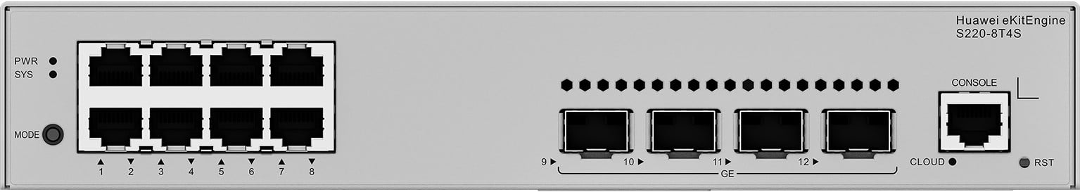 HUAWEI S220-8T4S 8x10/100/1000BASE-T ports 4xGE SFP ports AC power eKit