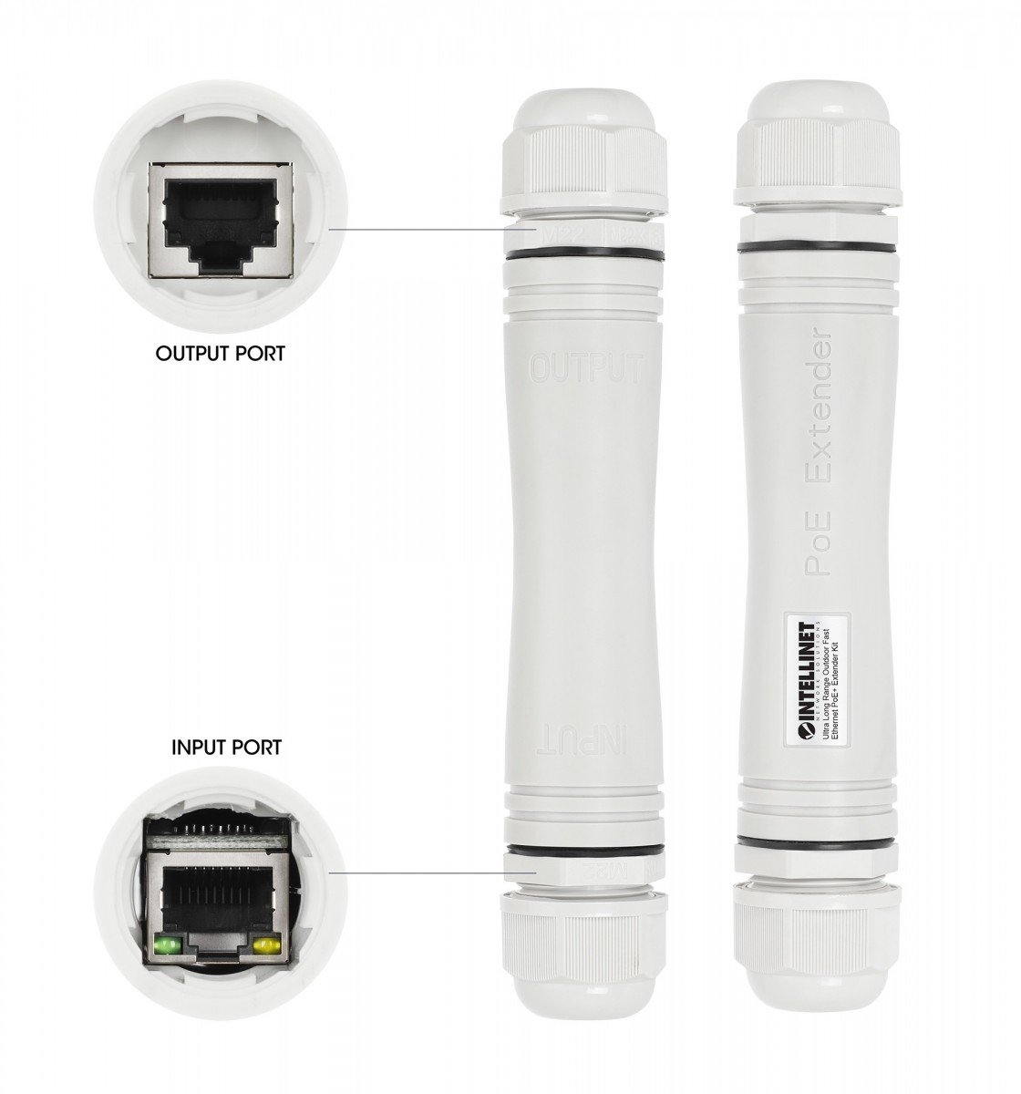 Intellinet 561952 prolongateur réseau Blanc 10, 100 Mbit/s